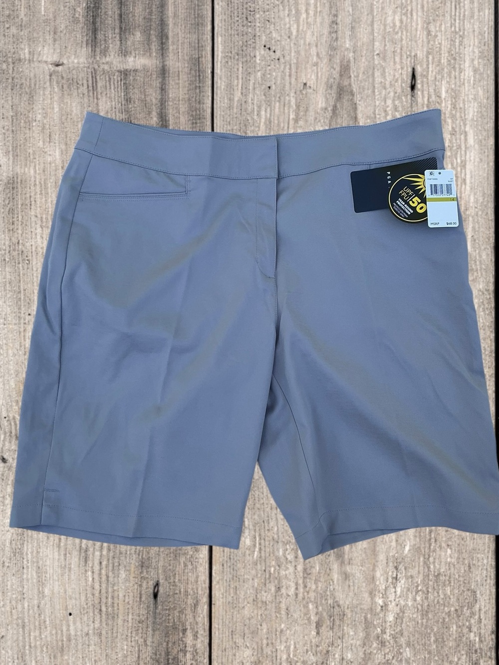 PGA Tour Women's Light Gray Golf Bermuda Shorts Size14